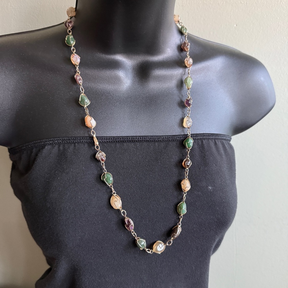 Necklace Multicolor Gemstone Necklace